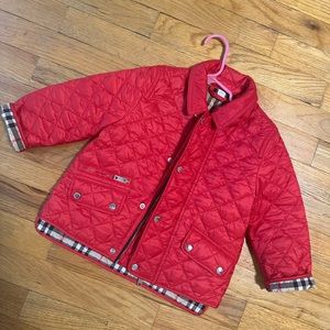 Burberry Quilted Red Toddler Jacket